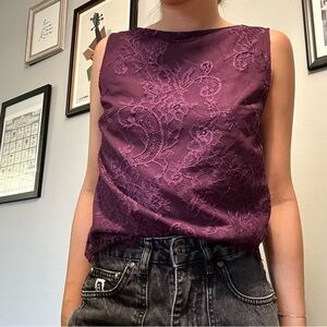 Alice + Olivia Purple Lace Top